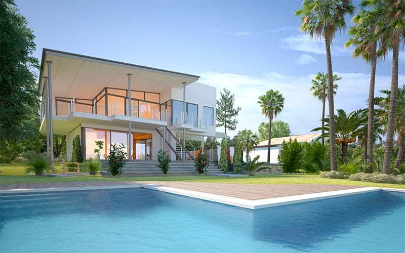 Exterior Of Luxurious Modern Villa
