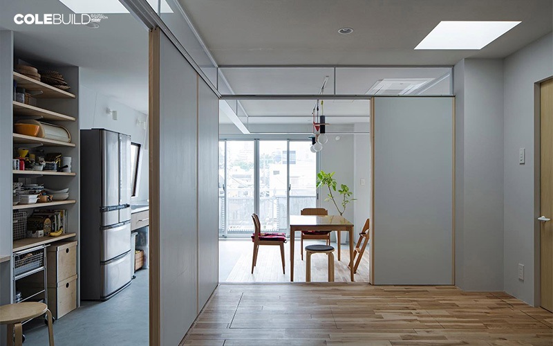 Home with wall partitions