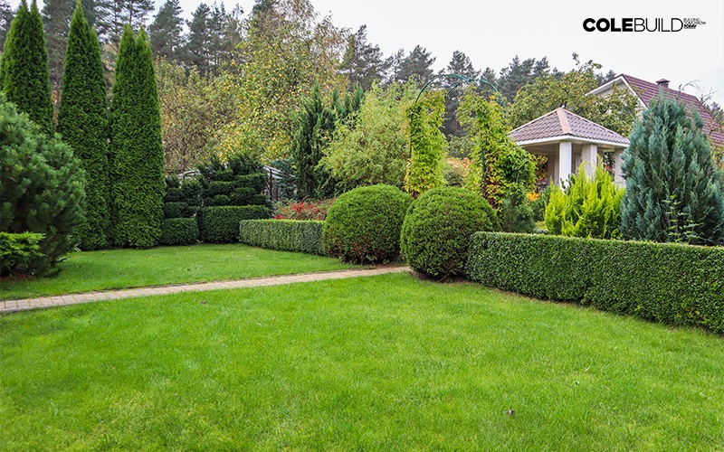 landscaping outside of a landed home