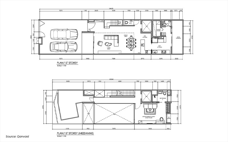 A landed home layout