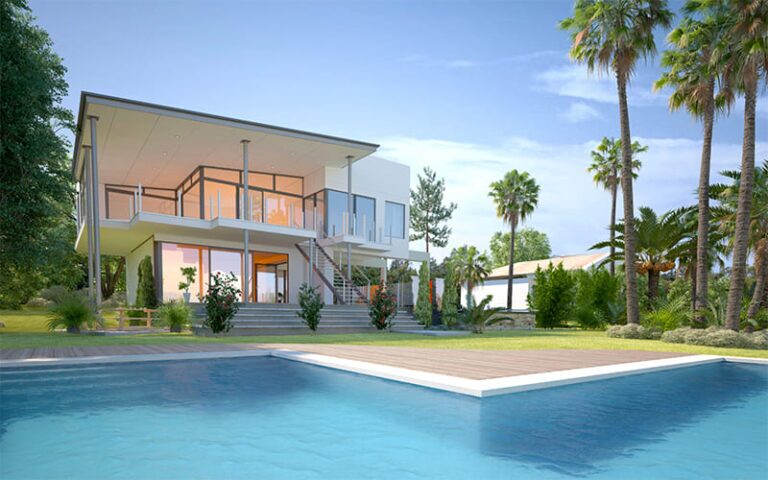 Exterior Of Luxurious Modern Villa