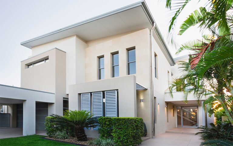 huge white modern house