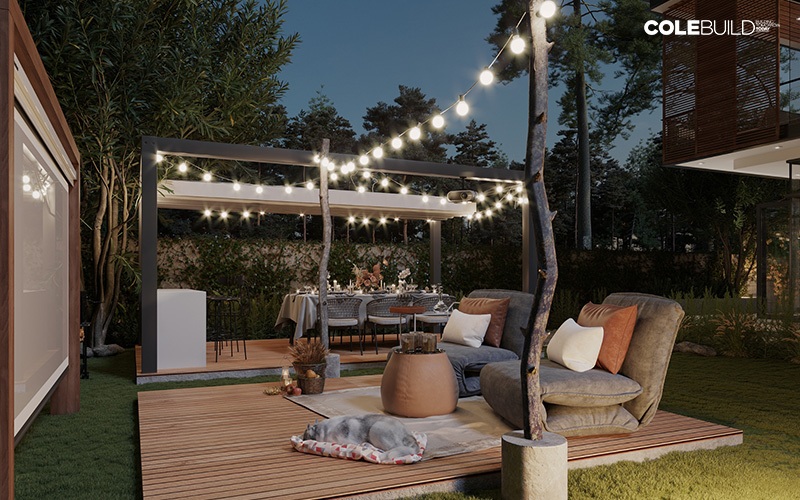 modern outdoor space designed for relaxation and gatherings