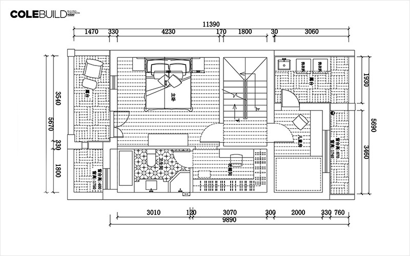 House floor plan that includes multifunctional spaces